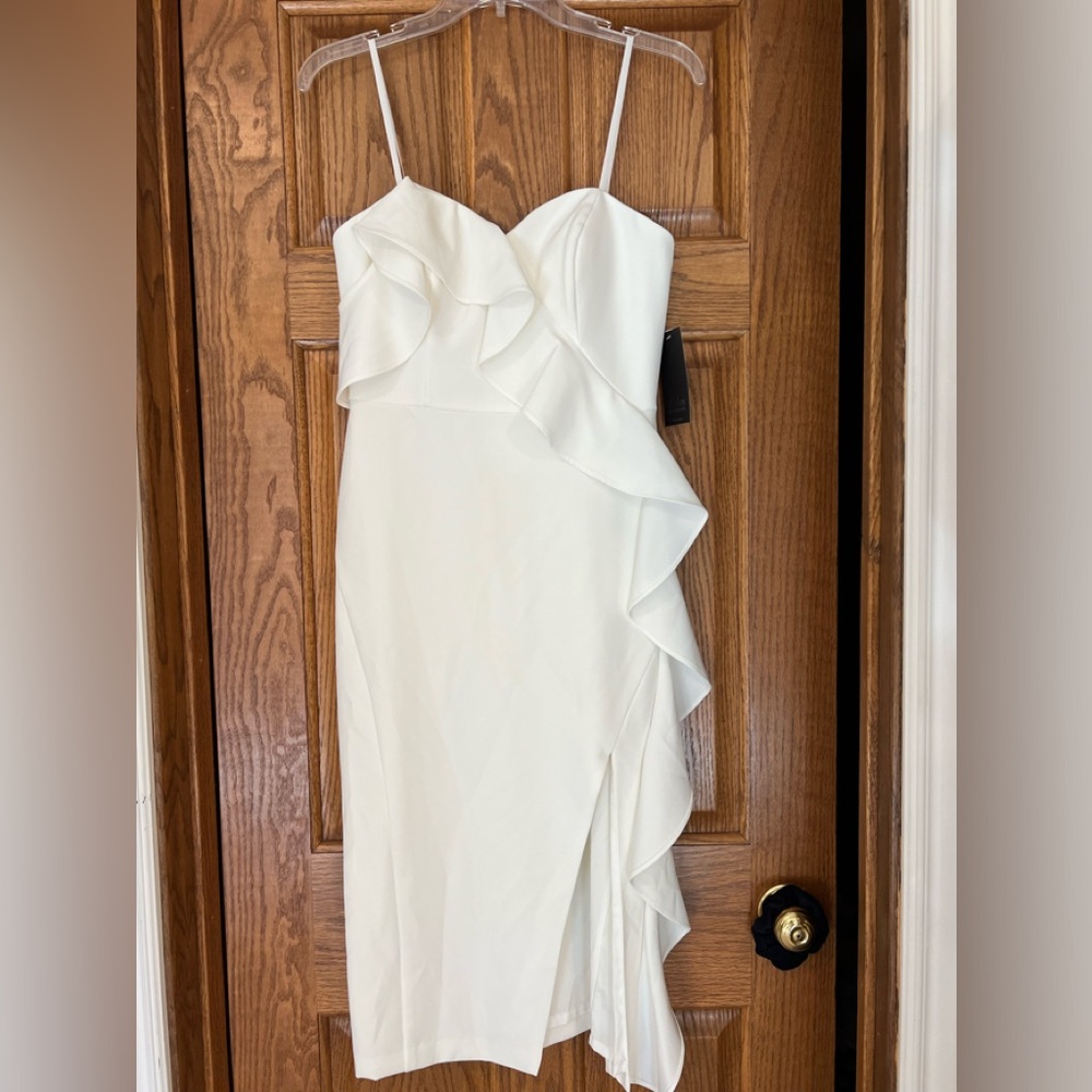 Beautiful ivory off the one shoulder dress